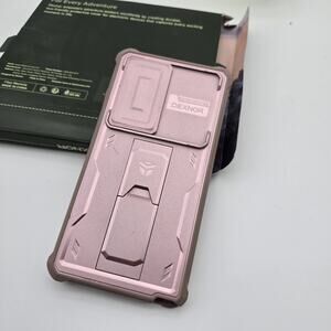 Dexnor Cell Phone Case Galaxy s24 Ultra Pink Camera Cover Kick Stand Rugged